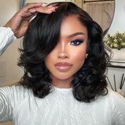 Low Maintaince Body Wave Wear & Go Pre-cut HD Lace Ready to Wear Bob Wig with Pre Plucked Hairline & Bleached Knots