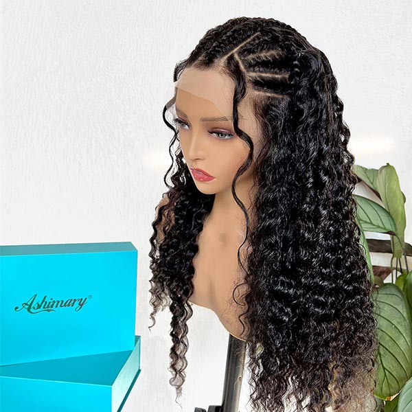 Box Braided Human Hair Micro Braids Style Lace Front Natural Color Wigs –  ashimaryhair
