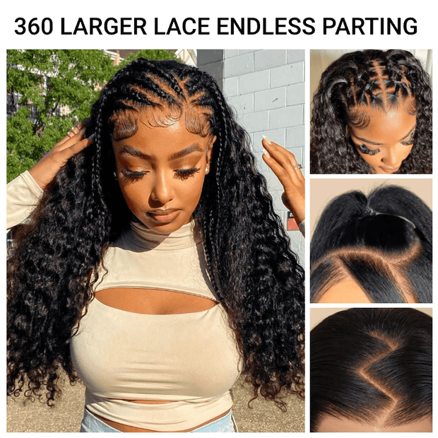 Deep Wave Invisi Strap Snug Fit 360 Transparent Lace Frontal Bleached  Knots Pre Cut Lace Wig