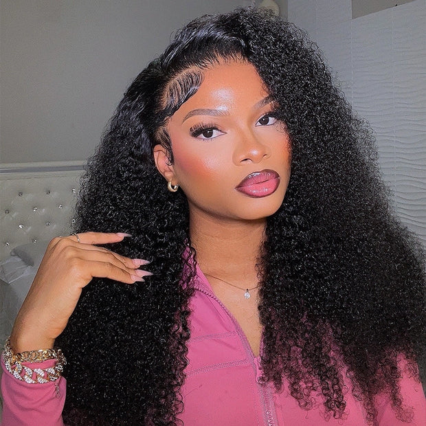 [20 inch $150] Kinky Curly Invisi Strap Snug Fit 360 Transparent Lace Frontal Pre Cut Lace Wig Fresh Length