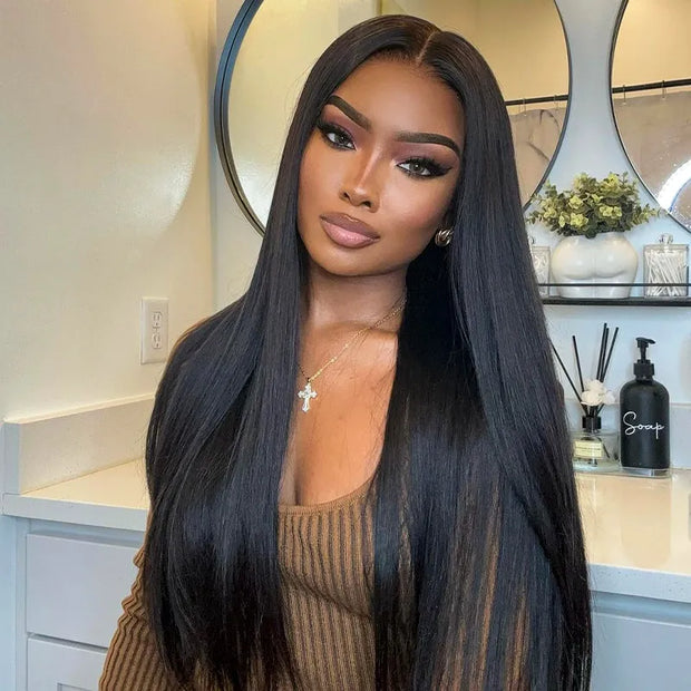 Flash Sale 13x6 Transparent Lace Frontal Straight Wig Pre Plucked Human Hair Wig