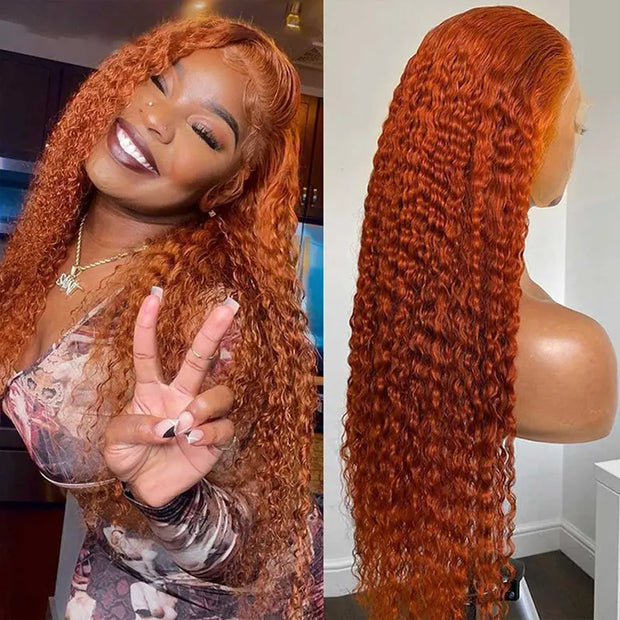 Deep Wave 13*4 13*6 Curly Ginger Color Wig Lace Wigs