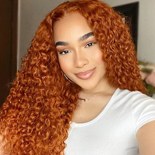 Water Wave Ginger Color Lace Wig 13x4/13x6 Lace frontal Wigs 