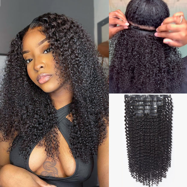 Straight / Kinky Curly / Yaki Straight Seamless Clip-in Hair Extensions Real Human Hair Pieces 140g 9pcs / 7pcs DIY Tape-in Extensions with Free Gifts