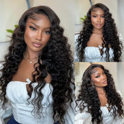 Loose Deep Wave 13x6 HD Lace Frontal Wig Natural Black Hair 28-40 Inch