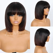 Pull Go 3x1 Minimal Lace Wig Pre-Cut Layers Mocha Brown Ombre 