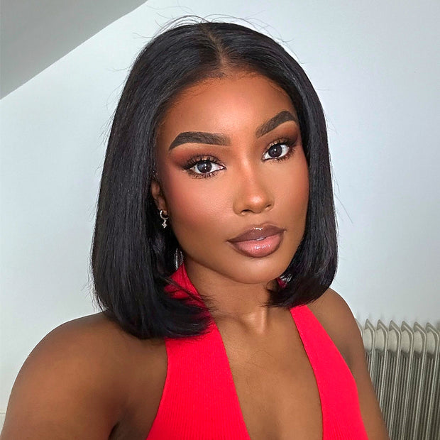 Flash Sale Yaki Straight 6x4.5/4x4/13x6 HD Transparent Pre-Cut Lace Frontal Human Hair Wig Affordable Natural Look Wigs