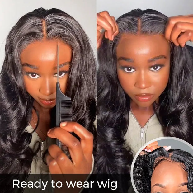 Body Wave Ready To Wear HD Transparent Lace Closure Wig Beginner