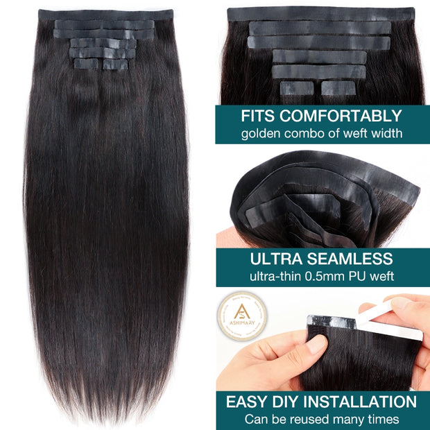 Straight / Kinky Curly / Yaki Straight Seamless Clip-in Hair Extensions Real Human Hair Pieces 140g 9pcs / 7pcs DIY Tape-in Extensions with Free Gifts