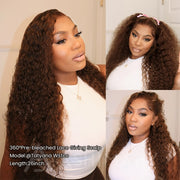 Tatyana Wstco with Ashimary 360 lace frontal chocolatew brown water wave wig 