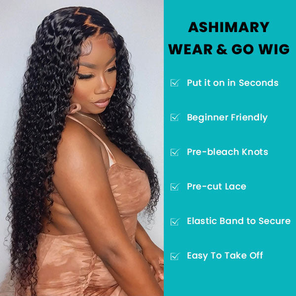 Ready to Wear Magic Wet and Wavy Pre Cut Lace Wig with Pre Bleached Knots & Plucked Hairline