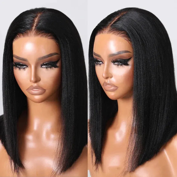 Flash Sale Yaki Straight 6x4.5/4x4/13x6 HD Transparent Pre-Cut Lace Frontal Human Hair Wig Affordable Natural Look Wigs