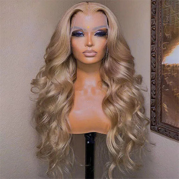 Ashimary Ash Blonde Color Body Wave Lace Frontal Wigs Online For Sale