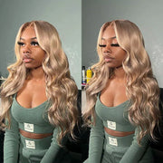 Ashimary Ash Blonde Color Body Wave Lace Frontal Wigs Online For Sale