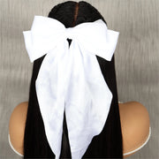 Ashimary White Super Big Bow Hair Clips Knotted Bowknot Spring Snap Barrettes Hair Clips with Long Ribbon