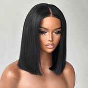 Double Drawn Bone Straight Pull Go 13x4 Lace Bob Wig