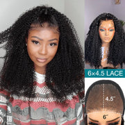 Flash Sale Kinky Curly 6x4.5 Pre-Cut Transparent Lace Closure Wig