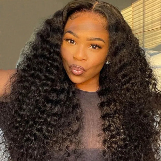 Flash Sale Deep Wave 5x5 Transparent Lace Closure Wig Affordable Human Hair 150% Density Wig