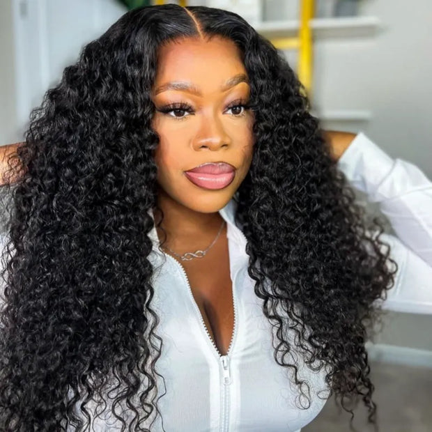 Flash Sale Deep Wave 5x5 Transparent Lace Closure Wig Affordable Human Hair 150% Density Wig