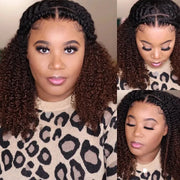 Half Wig with Drawstring Kinky Curly Ready To Go Wig 3 in 1 Half Wig Human Hair Affordable Wig