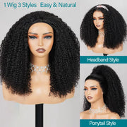 Half Wig with Drawstring Kinky Curly Ready To Go Wig