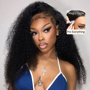 13x6 Full Transparent Lace Kinky Curly Wig Natural Black Color