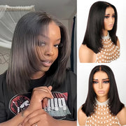 Flash Sale Yaki Straight 6x4.5/4x4/13x6 HD Transparent Pre-Cut Lace Frontal Human Hair Wig Affordable Natural Look Wigs