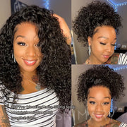 Water Wave Invisi Strap Snug Fit 360 Transparent Lace Frontal Bleached Knots Pre Cut Lace Wig