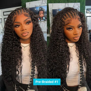 Pre-Braided Hair 10x6 Parting Max Pre Cut Transparent Lace Frontal Glueless Wig Put On & Go Human Hair