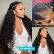 Pre-Braided Hair 10x6 Parting Max Pre Cut Transparent Lace Frontal Glueless Wig Put On & Go Human Hair