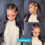 Pre-Braided Hair 10x6 Parting Max Pre Cut Transparent Lace Frontal Glueless Wig Put On & Go Human Hair