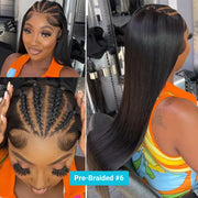 Pre-Braided Hair 10x6 Parting Max Pre Cut Transparent Lace Frontal Glueless Wig Put On & Go Human Hair