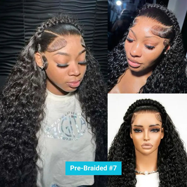 Pre-Braided Hair 10x6 Parting Max Pre Cut Transparent Lace Frontal Glueless Wig Put On & Go Human Hair