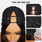 Ahimary Upgrade Pull Go V Part Wig Removeable Combs