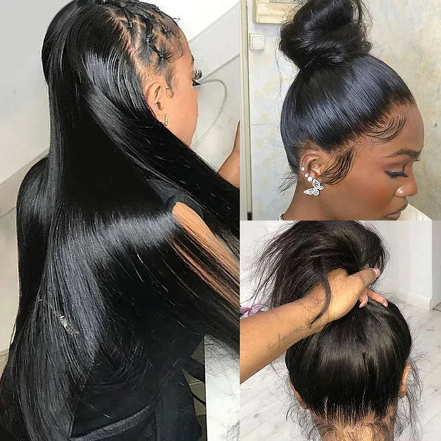 Silky Straight Invisi-Strap? Snug Fit 360 Transparent Lace Frontal Bleached Knots Pre Cut Lace Wig