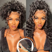 Water Wave Invisi Strap Snug Fit 360 Transparent Lace Frontal Bleached Knots Pre Cut Lace Wig