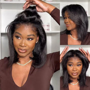 Flash Sale Yaki Straight 6x4.5/4x4/13x6 HD Transparent Pre-Cut Lace Frontal Human Hair Wig Affordable Natural Look Wigs