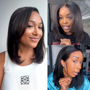 Flash Sale Yaki Straight 6x4.5/4x4/13x6 HD Transparent Pre-Cut Lace Frontal Human Hair Wig Affordable Natural Look Wigs