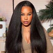 Flash Sale Yaki Straight 6x4.5/4x4/13x6 HD Transparent Pre-Cut Lace Frontal Human Hair Wig Affordable Natural Look Wigs