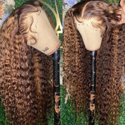 Ashimary Wear And Go Highlight Piano Color Human Hair Water Wave Lace front Wig