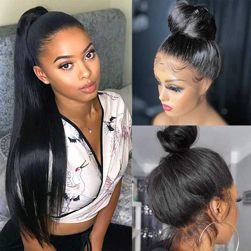 360 Lace Frontal Wig Hd Transparent Lace Straight Brazilian Human Hair ...