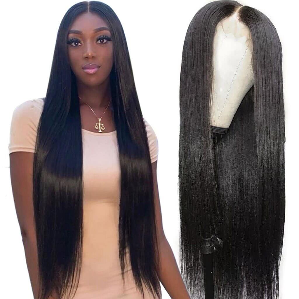 Ashimary Hair Glueless 4x4 Lace Closure Wig Straight Hair Lace Wig ...