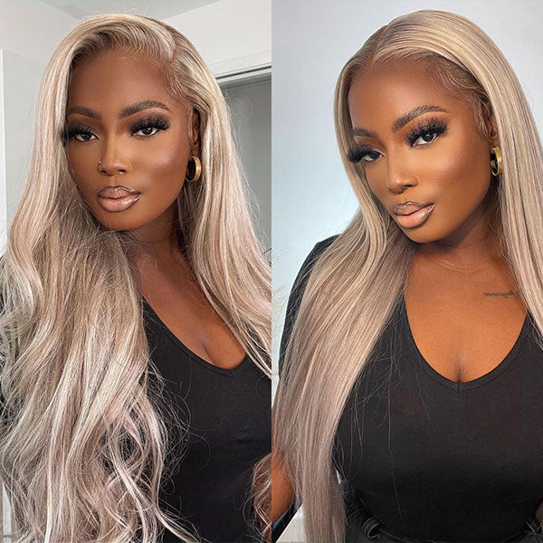 Ashimary Ash Blonde Straight Hair Lace Frontal Wigs Online For Sale