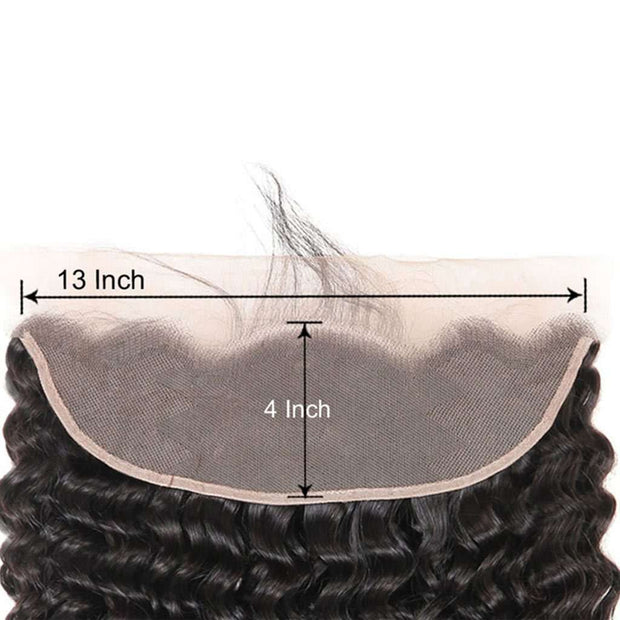 9A Grade Deep Wave 3 Bundles With Frontal Brazilian Virgin Hair - ashimaryhair