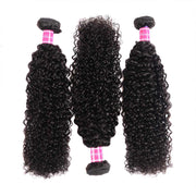 10A Jerry Curly Virgin Hair 3 Bundles With Closure 100% Human Hair - ashimaryhair